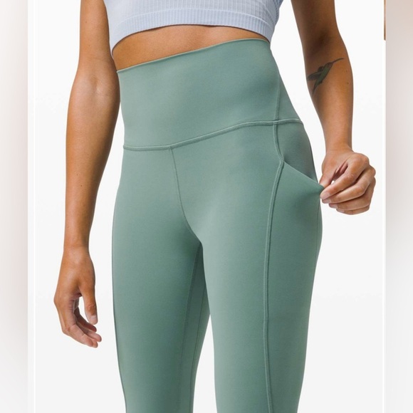 Lululemon Align High Rise Pant Pockets 25” Tidewater Teal Green Siz 2  Leggings - Picture 5 of 8